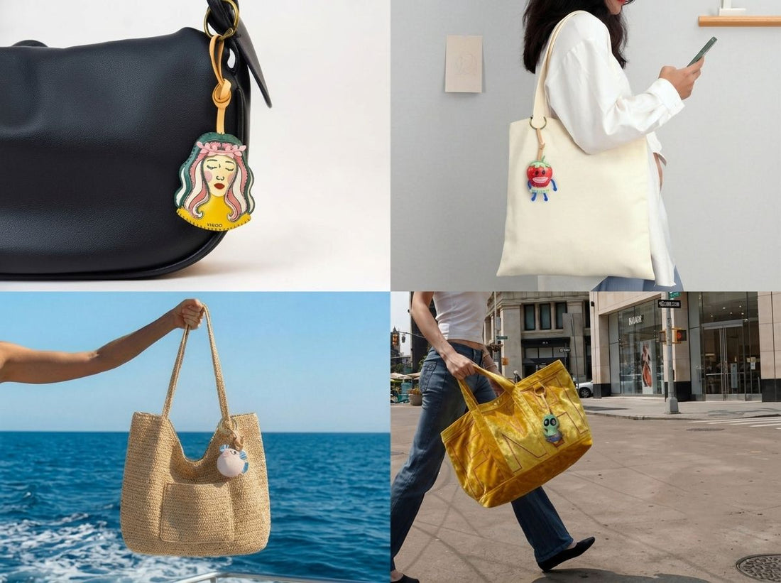 How to style luxury bag charms with every trendy bag material