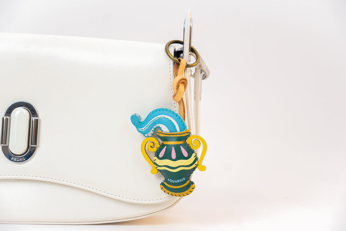 Zodiac Leather Bag Charm