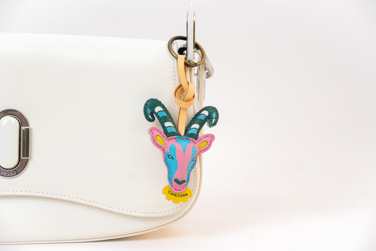 Zodiac Leather Bag Charm