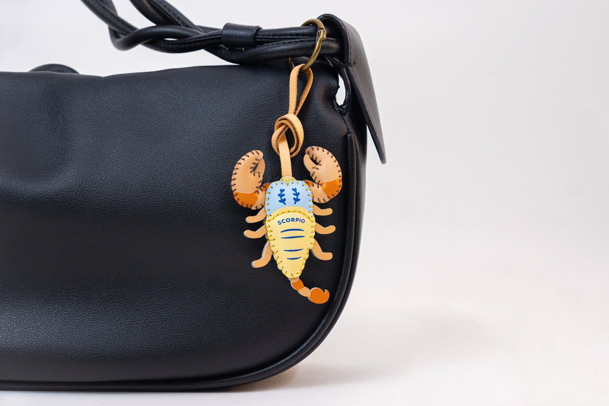 Zodiac Leather Bag Charm