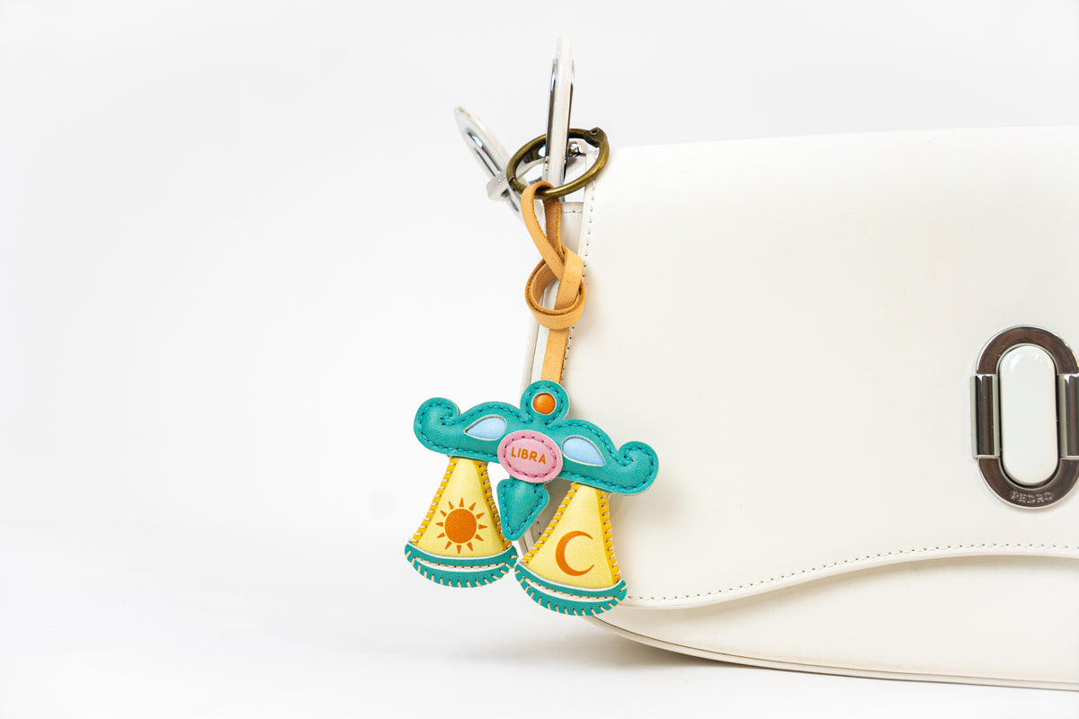 Zodiac Leather Bag Charm