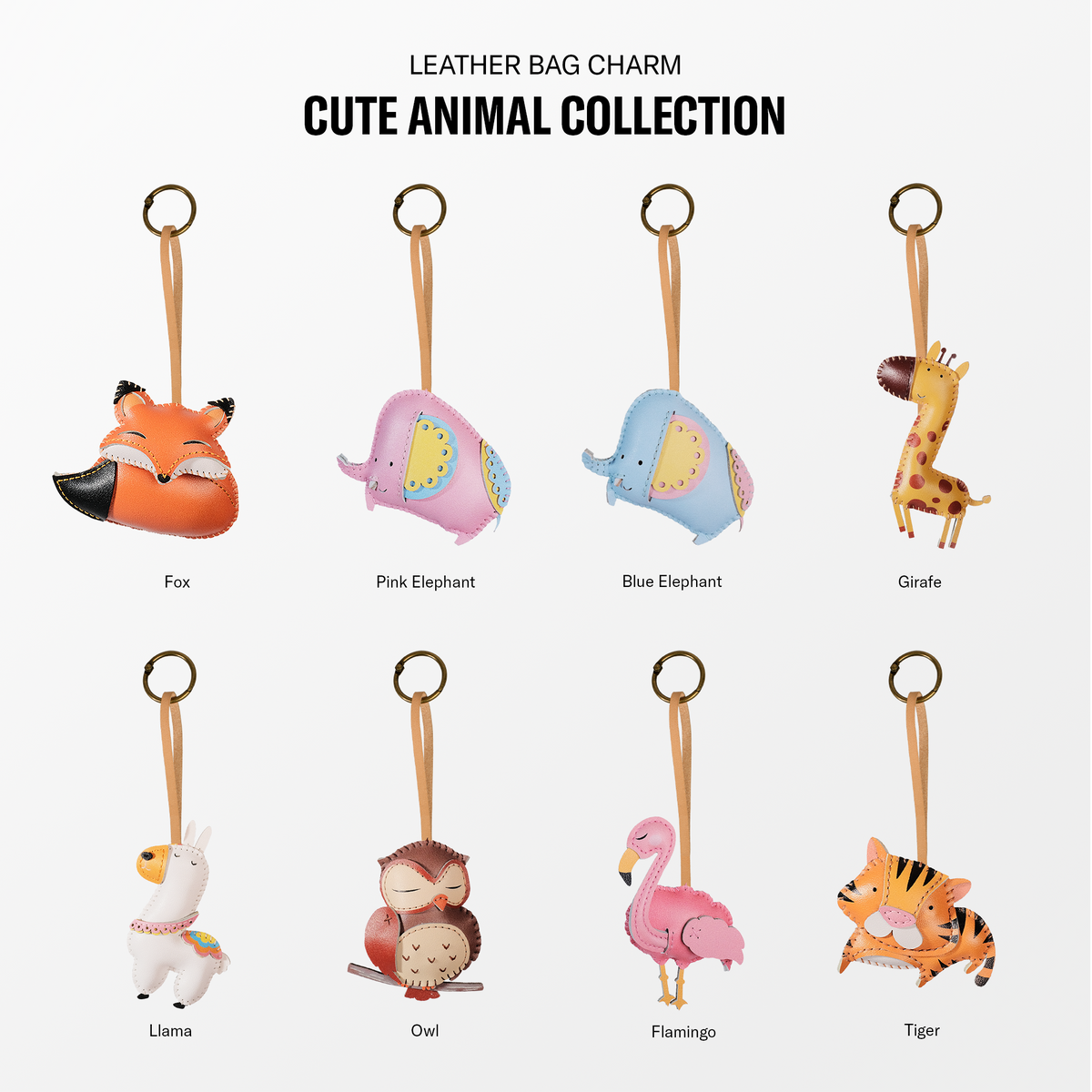 Cute Animal Collection Leather Bag Charm