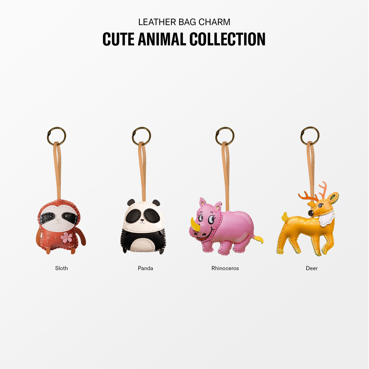 Cute Animal Collection Leather Bag Charm