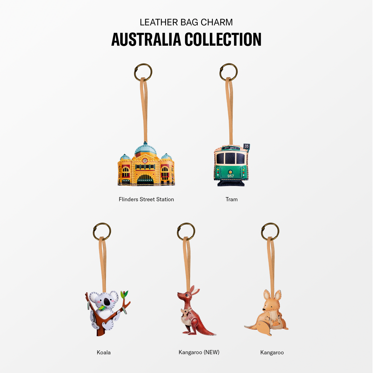 Australia Collection Leather Bag Charm