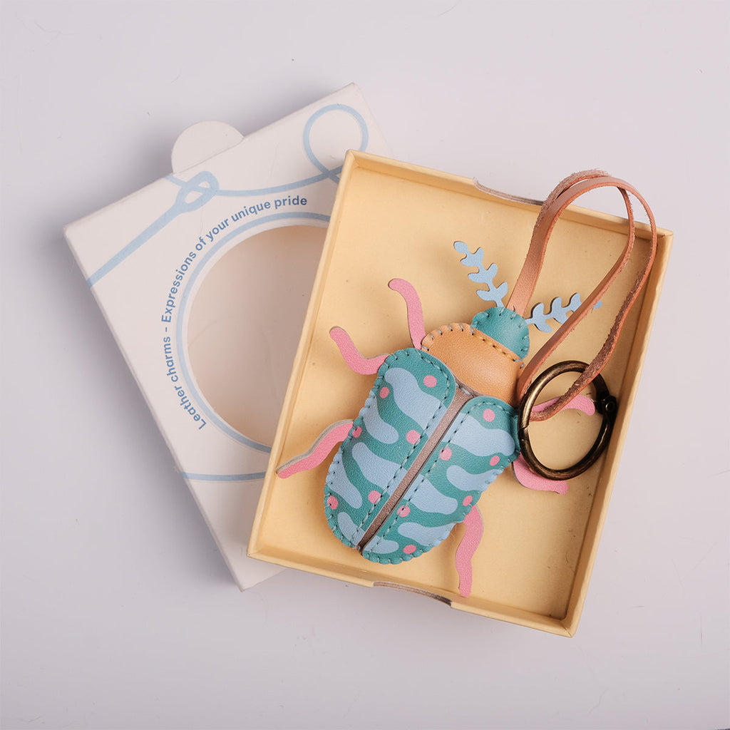  Bean Leaf Beetle Leather Bag Charm-34