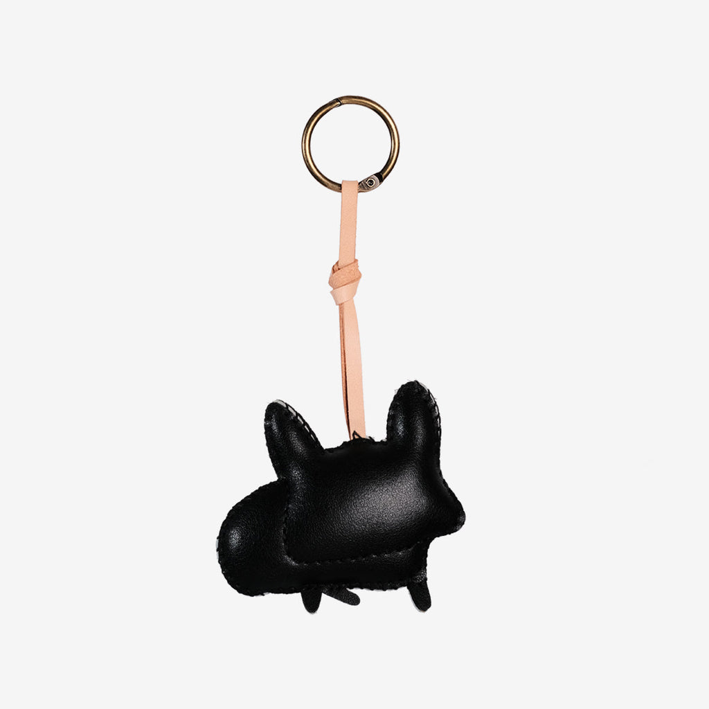  Black White Frenchie Leather Charm-42