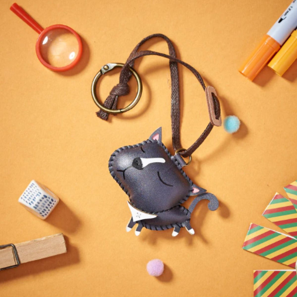  British Blue Leather Bag Charm-57