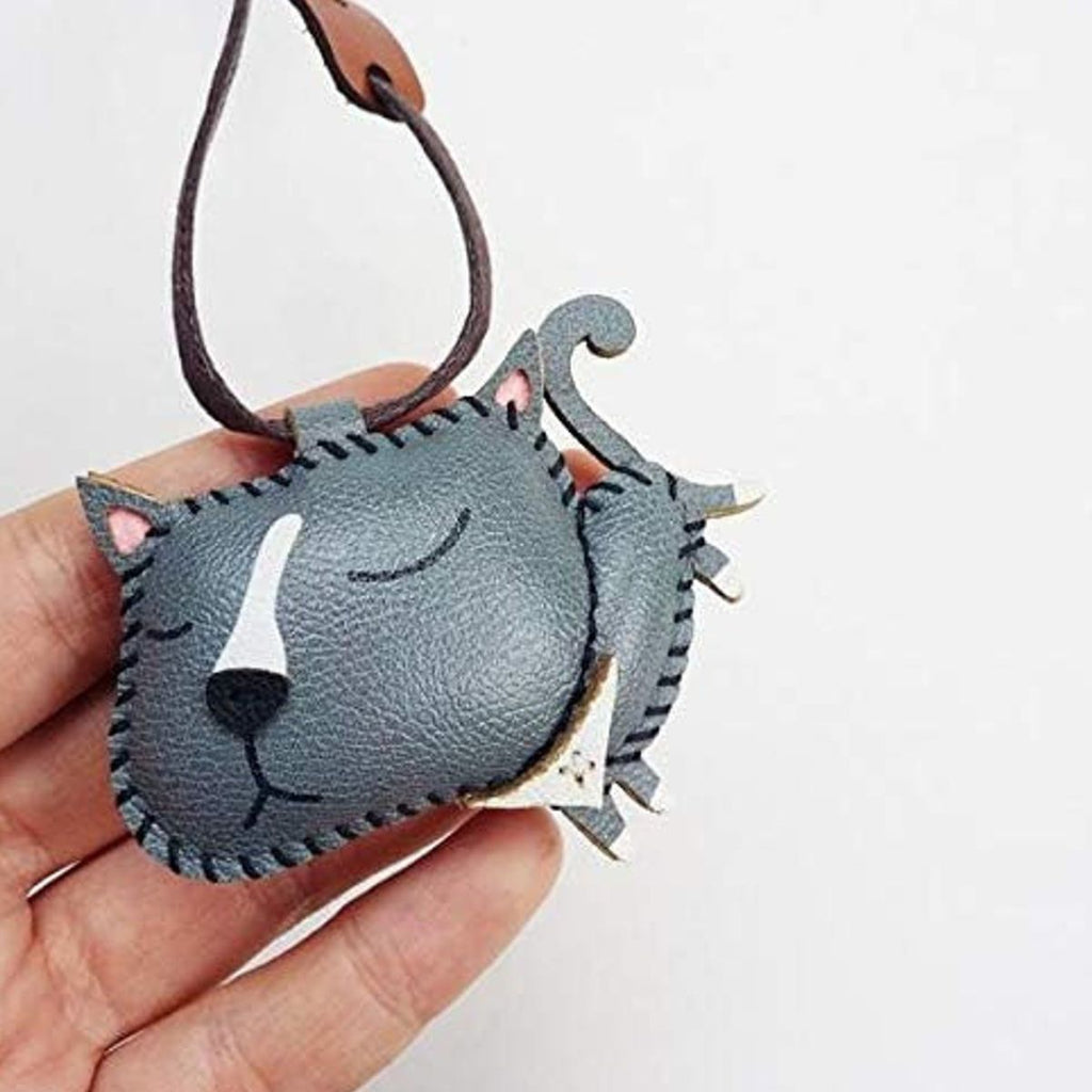  British Blue Leather Bag Charm-58