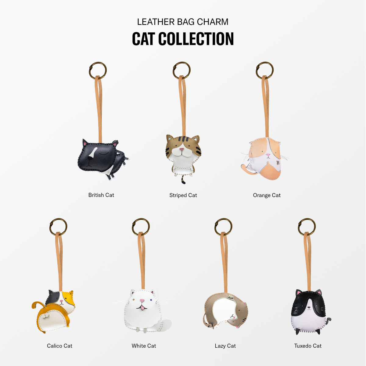 Cat Collection Leather Charm