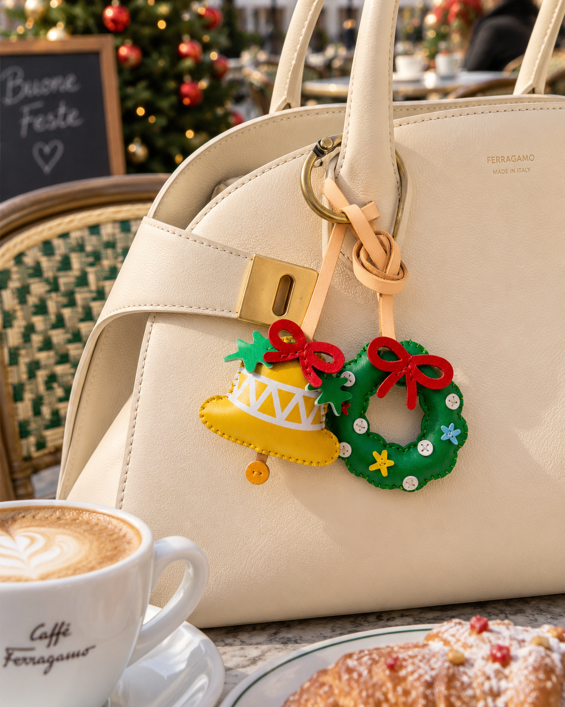 Christmas Leather Bag Charm Collection