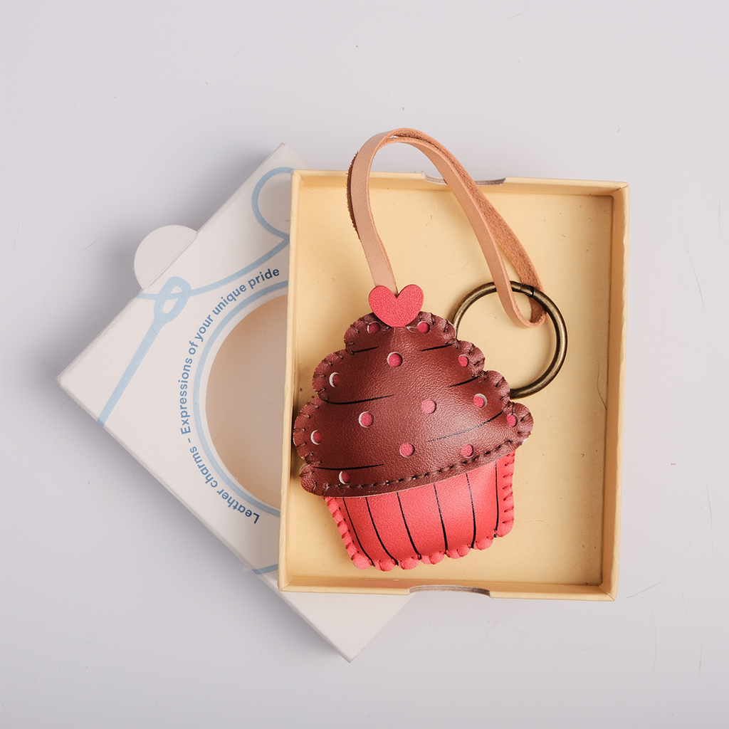  Chocolate Cupcake Leather Bag Charm-88