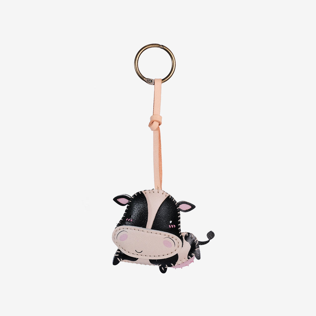 Dairy Cow Leather Bag Charm-98