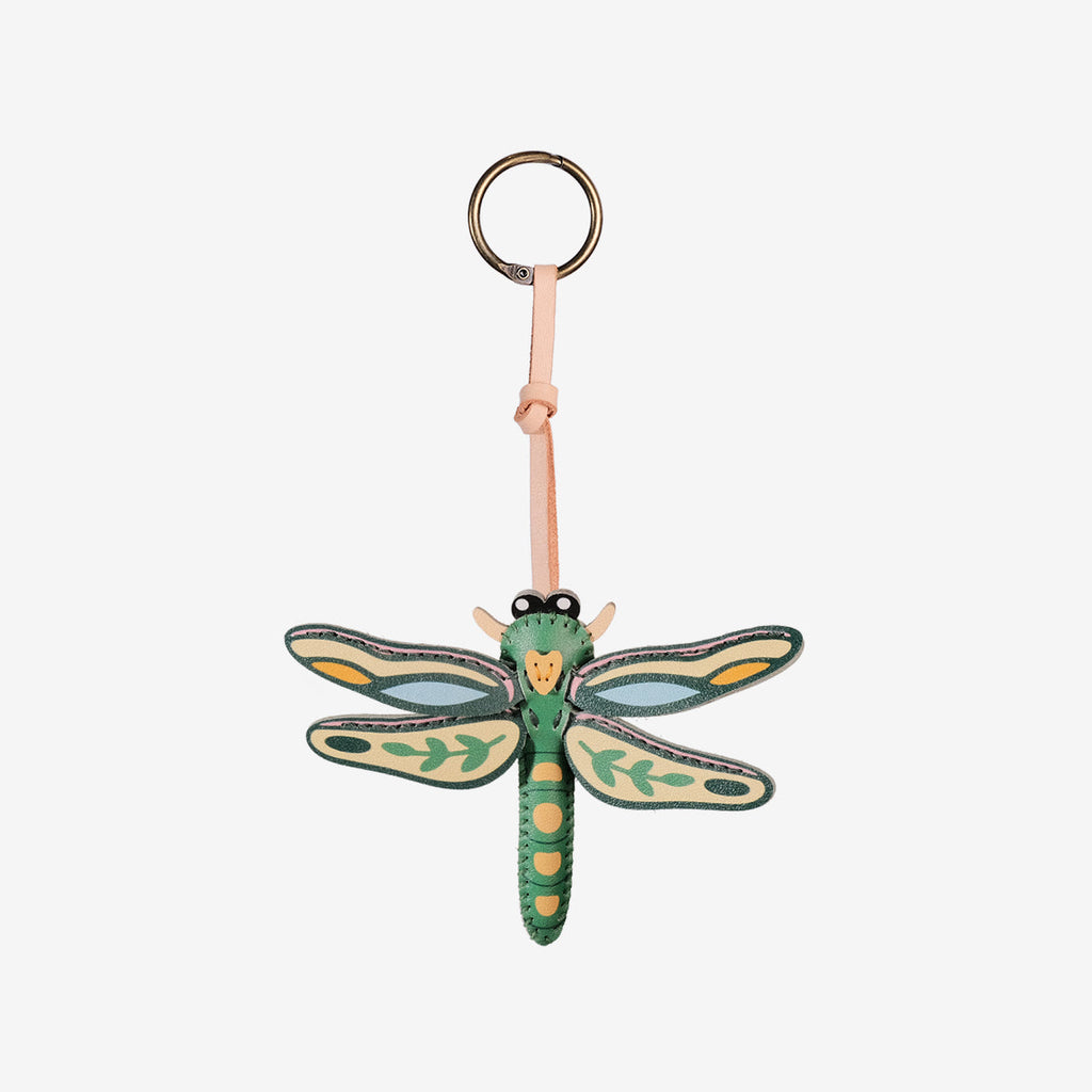 Dragonfly Leather Bag Charm-120