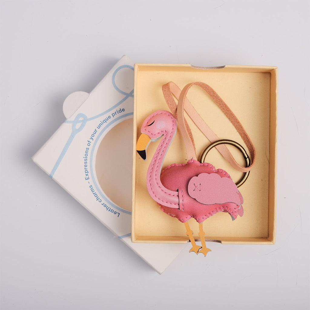  Flamingo Leather Bag Charm-128