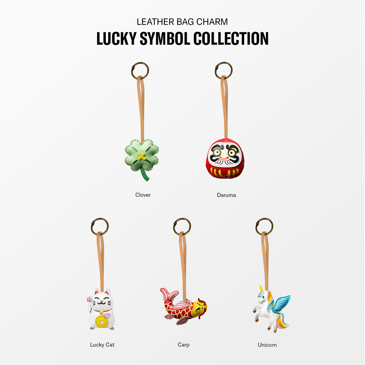 Lucky Symbol Collection Leather Charm