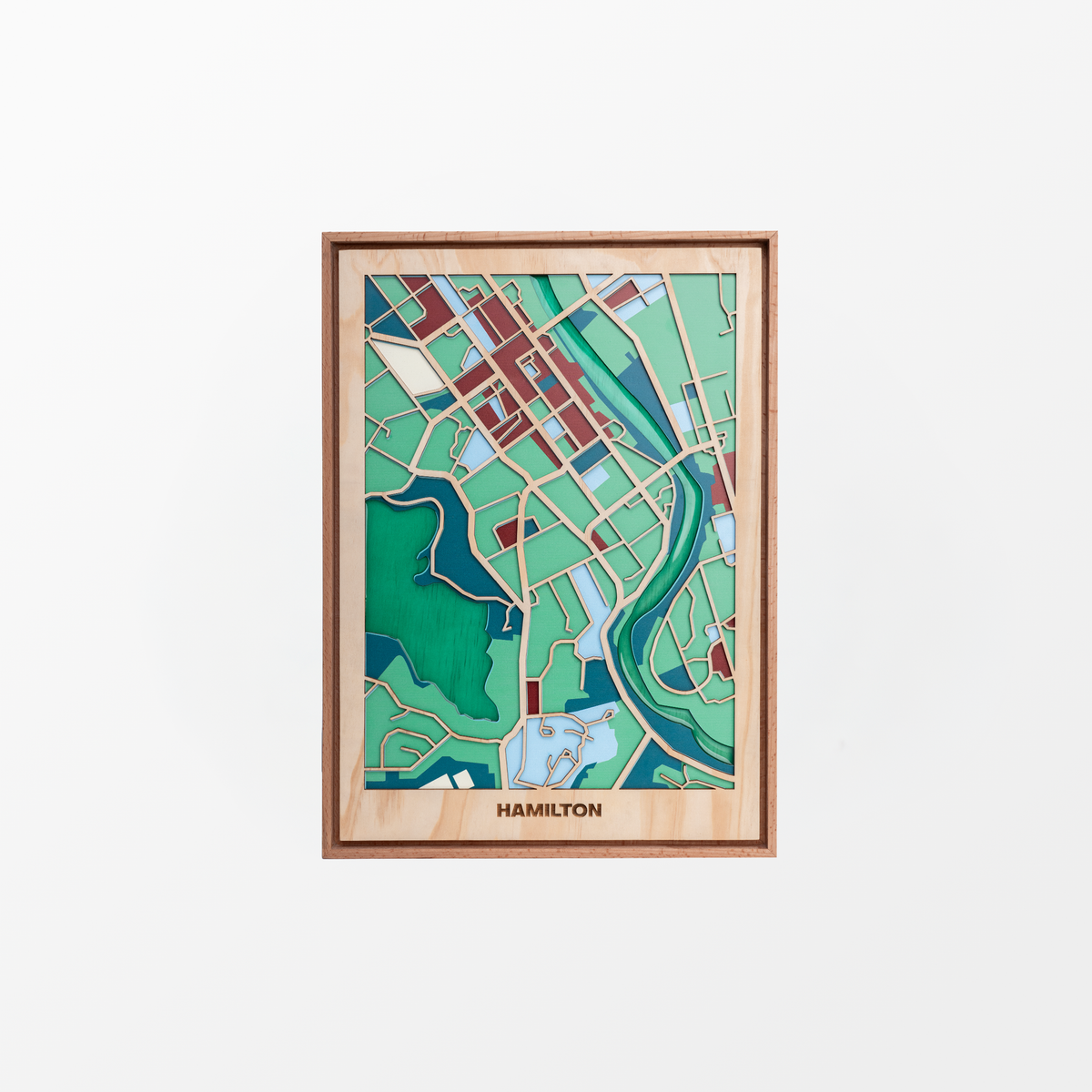 World Wooden City Map Of New Zealand Cities