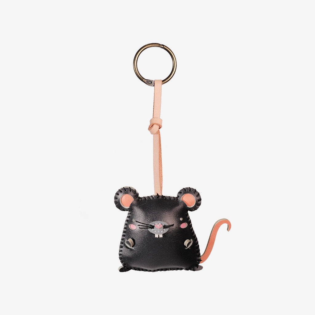 Mouse Leather Bag Charm-240