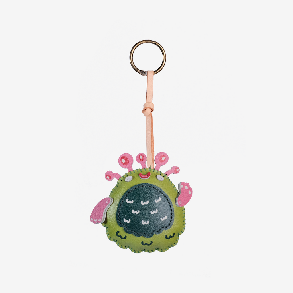 Multi eyed Monster Leather Bag Charm-243