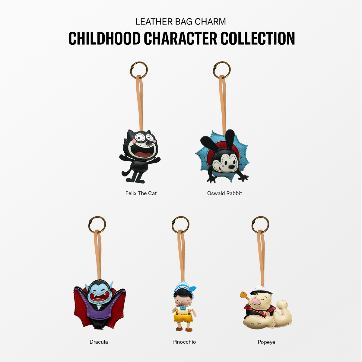 Childhood Character Leather Bag Charm