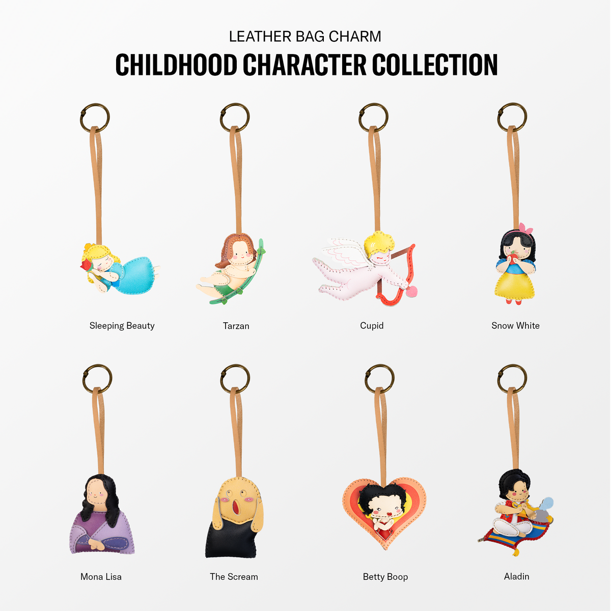 Childhood Character Leather Bag Charm