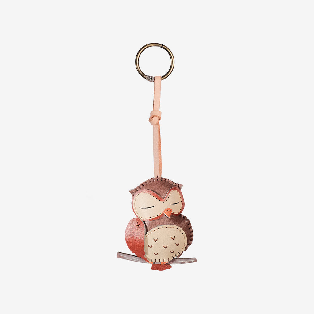 Owl Leather Bag Charm-249