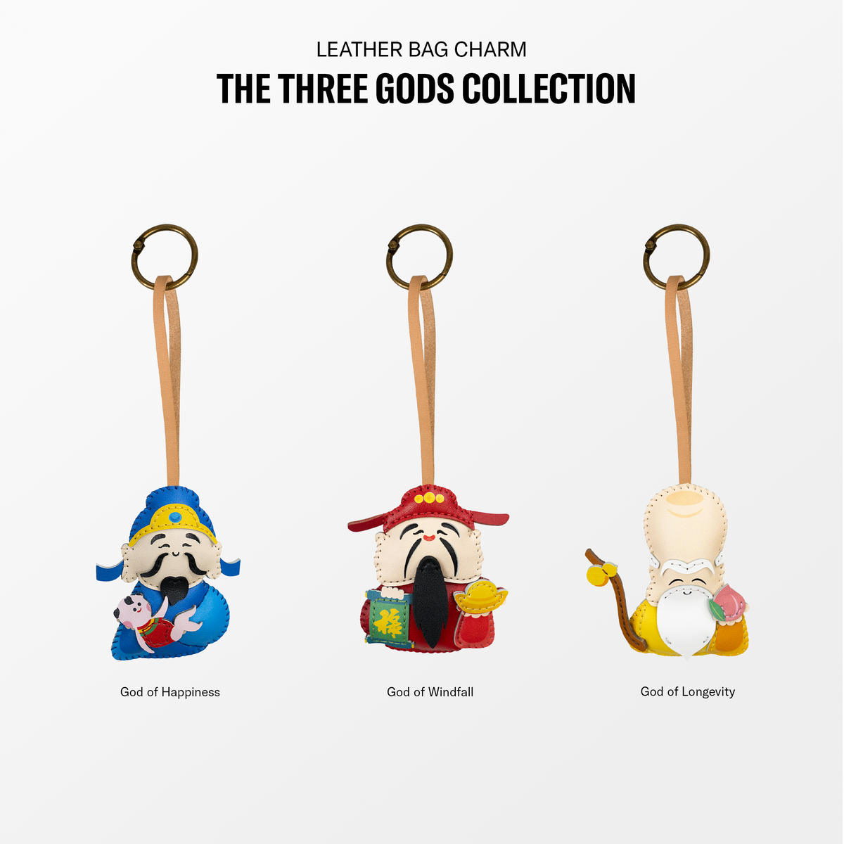 The Three Gods Leather Bag Charm