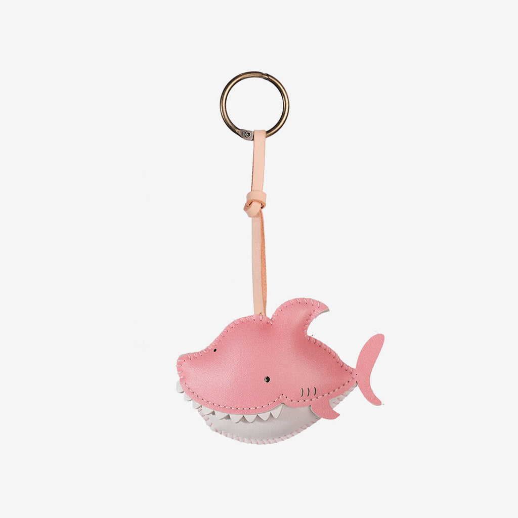 Pink Shark Leather Bag Charm-270