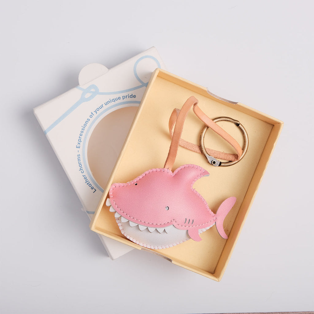  Pink Shark Leather Bag Charm-272