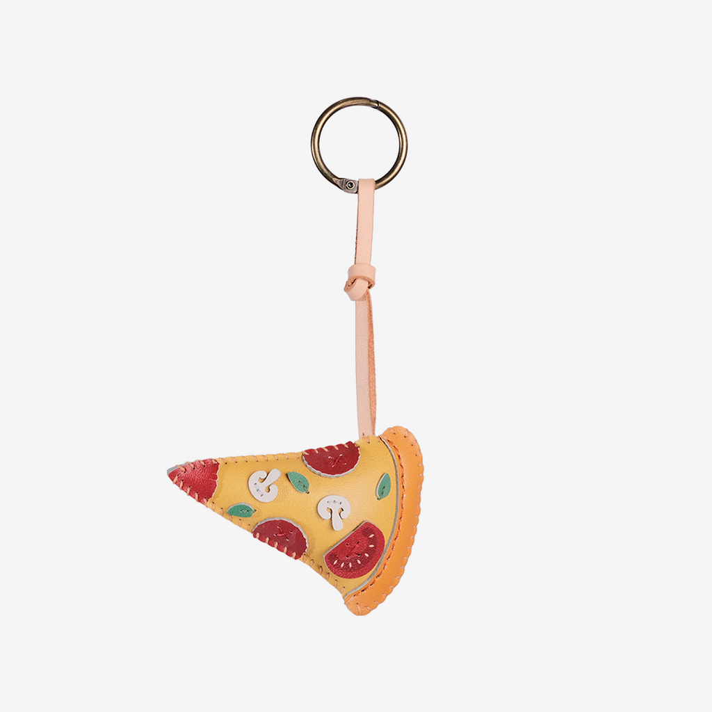 Pizza Funghi e Salsiccia Leather Bag Charm-273