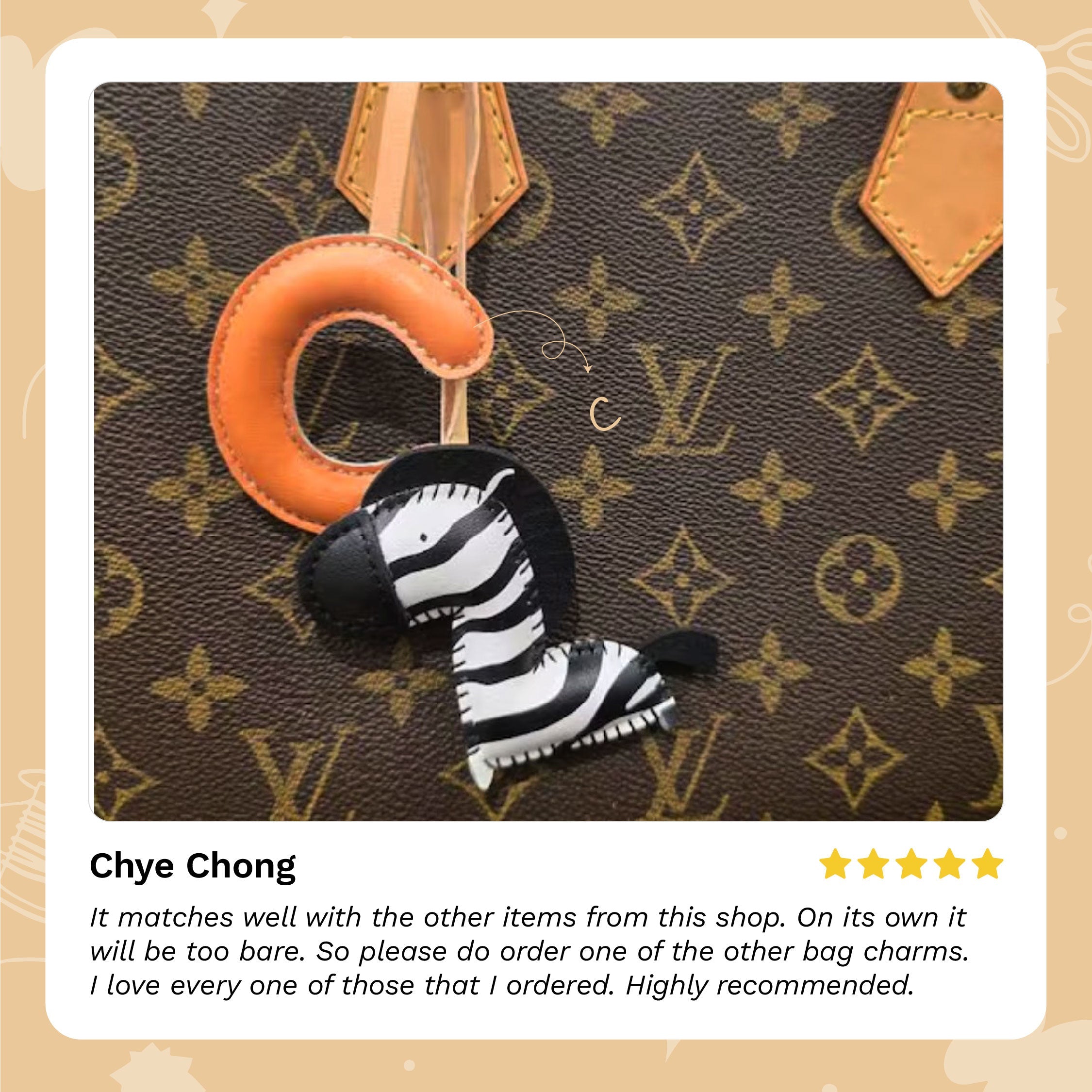 Alphabet Letters Collection Leather Charm