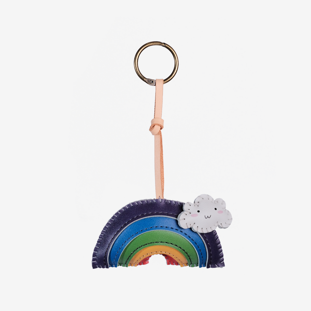 Rainbow Leather Bag Charm-279