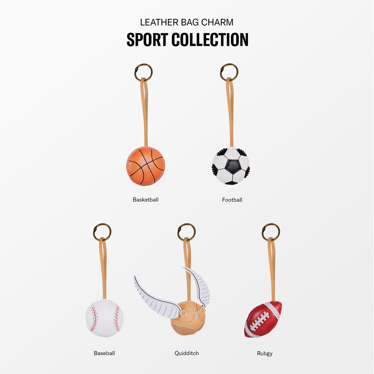 Sports Collection Leather Charm