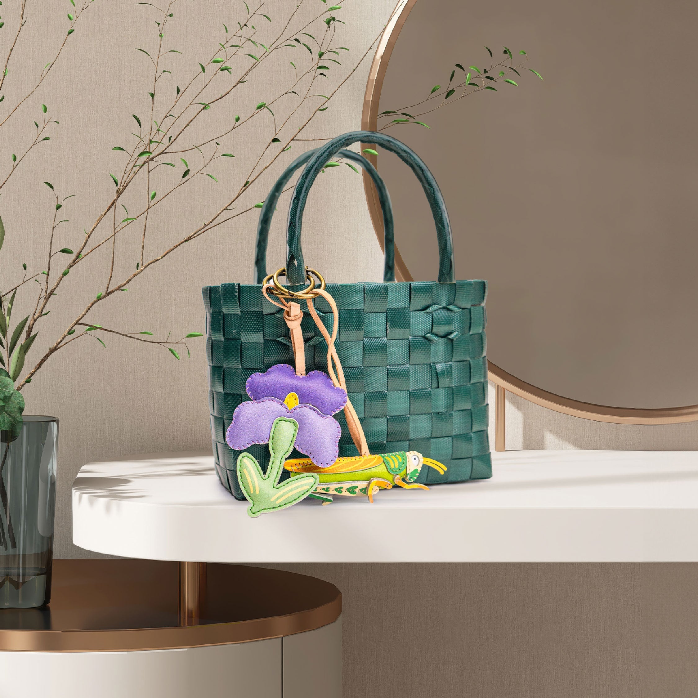 Flower Collection Leather Charm