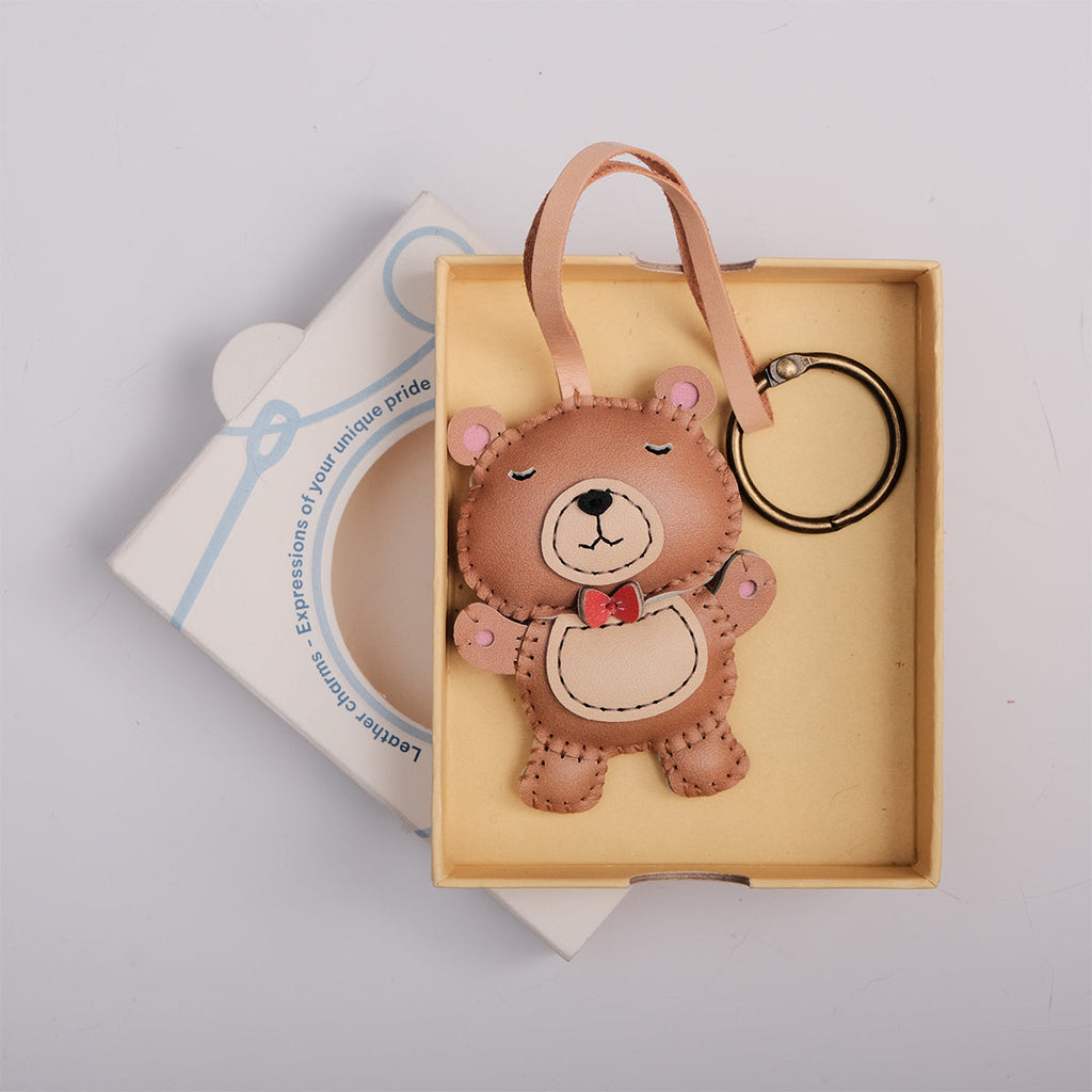  Teddy Bear Leather Bag Charm-338