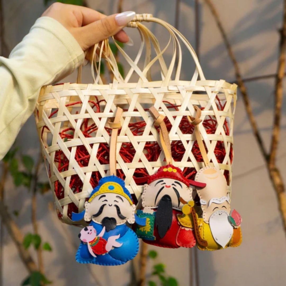 The Three Gods Leather Bag Charm