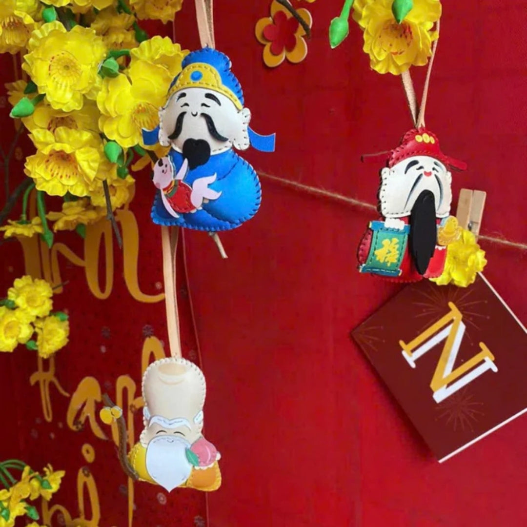 The Three Gods Leather Bag Charm