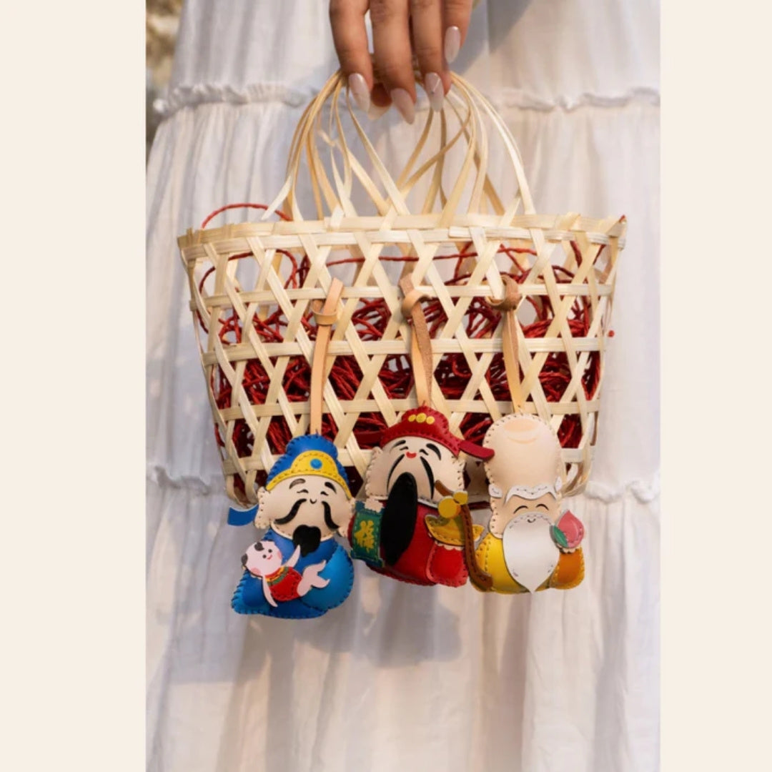 The Three Gods Leather Bag Charm