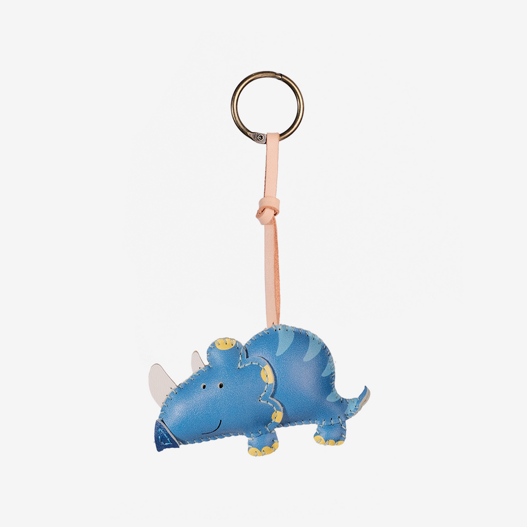 Triceratops Leather Bag Charm-342