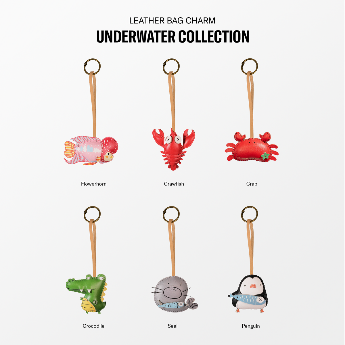 Underwater Collection Leather Bag Charm