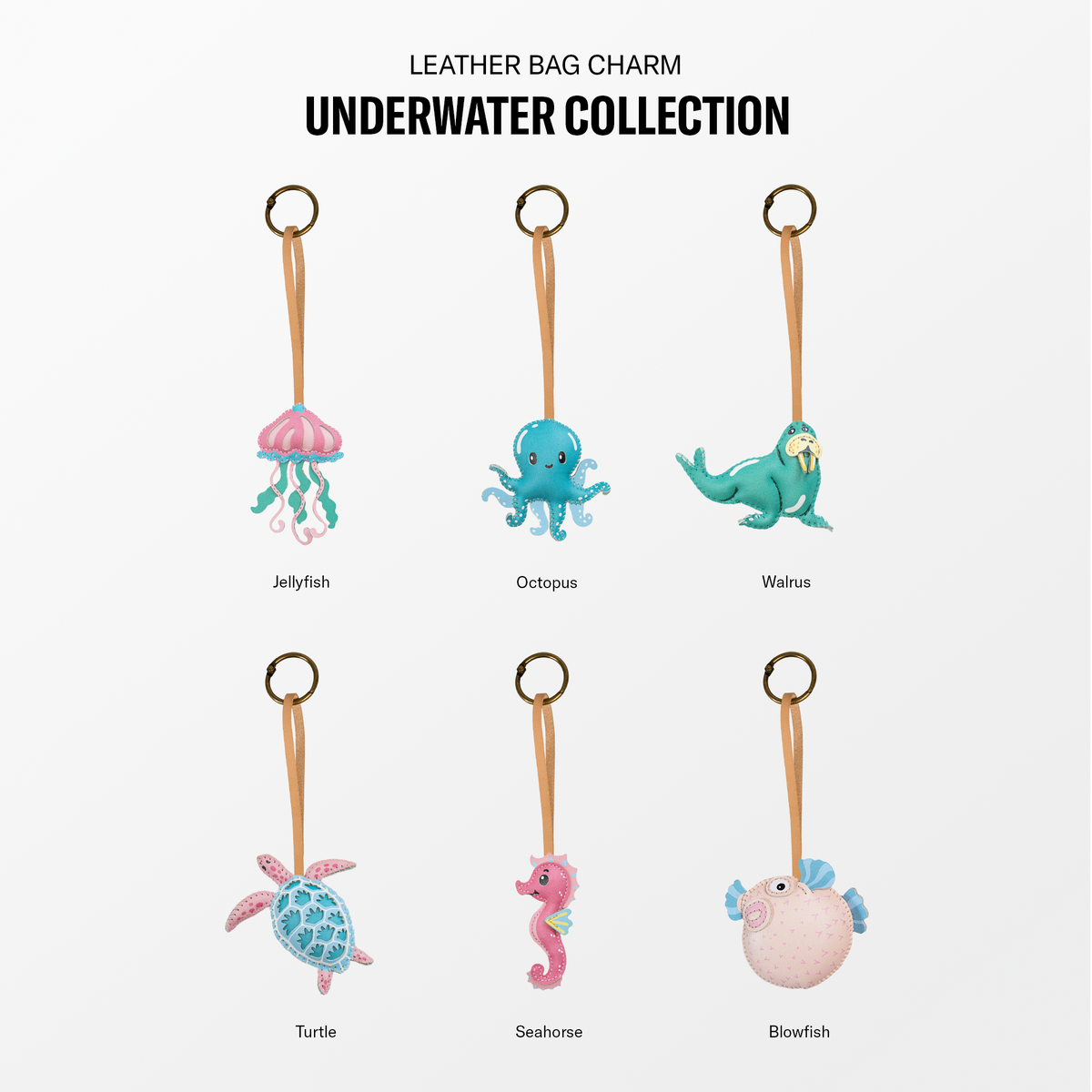 Underwater Collection Leather Bag Charm