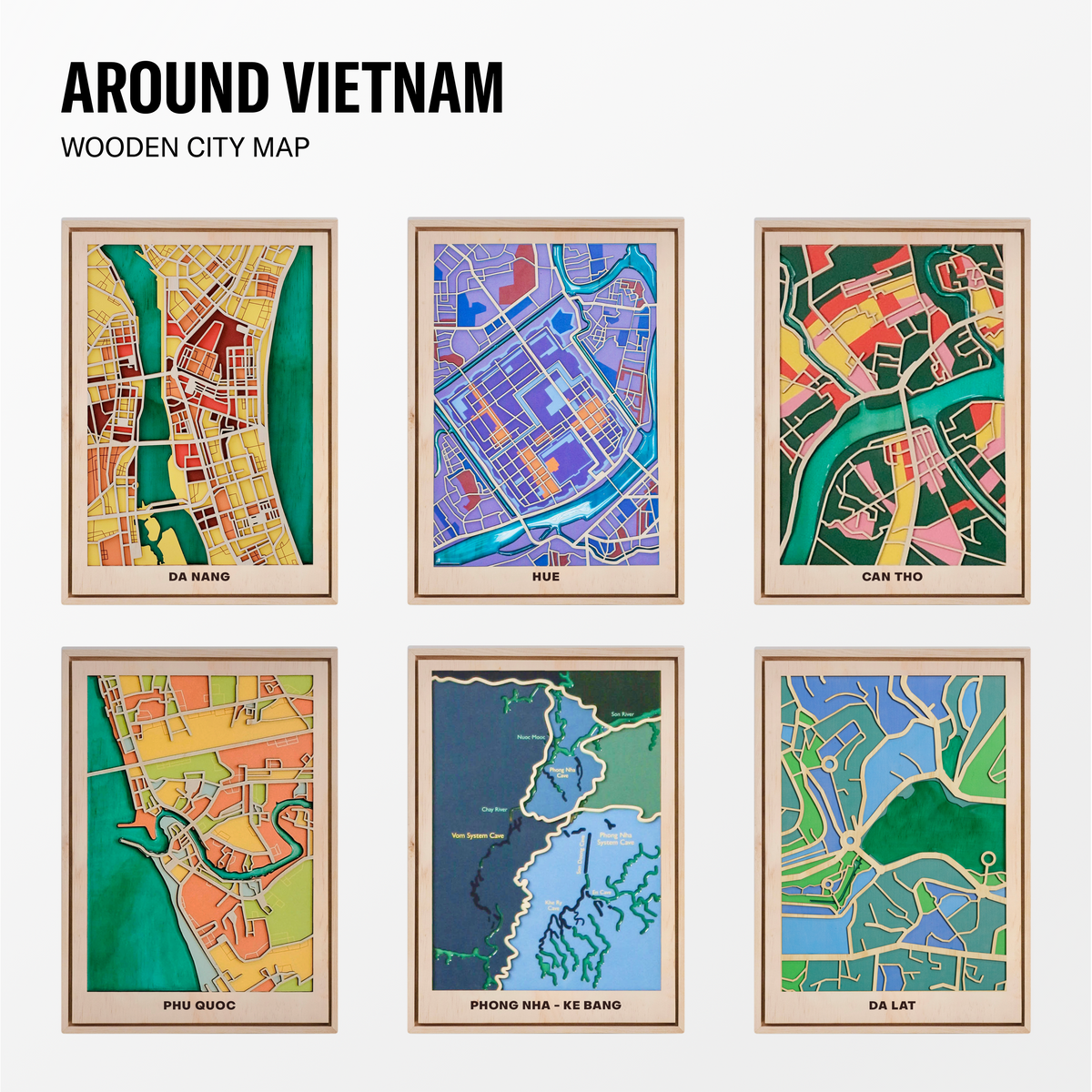 Vietnam Wooden City Map Collection