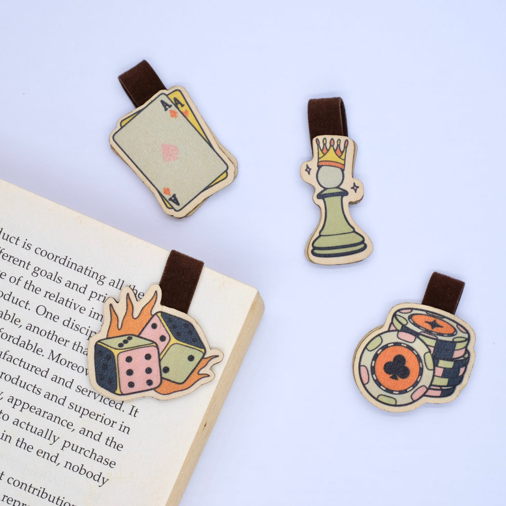  Wooden Bookmark Set 4 - Boardgame