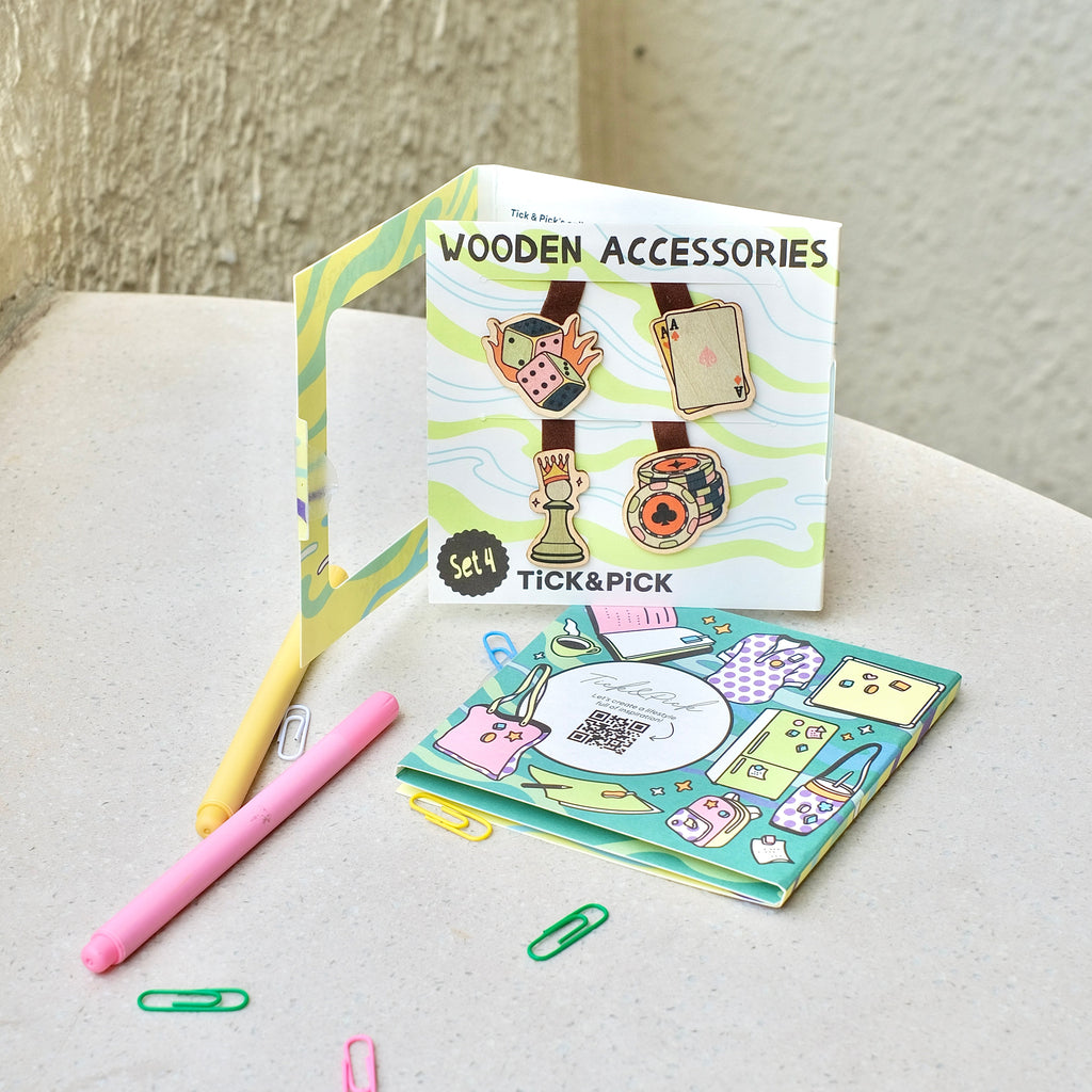  Wooden Bookmark Set 4 - Boardgame
