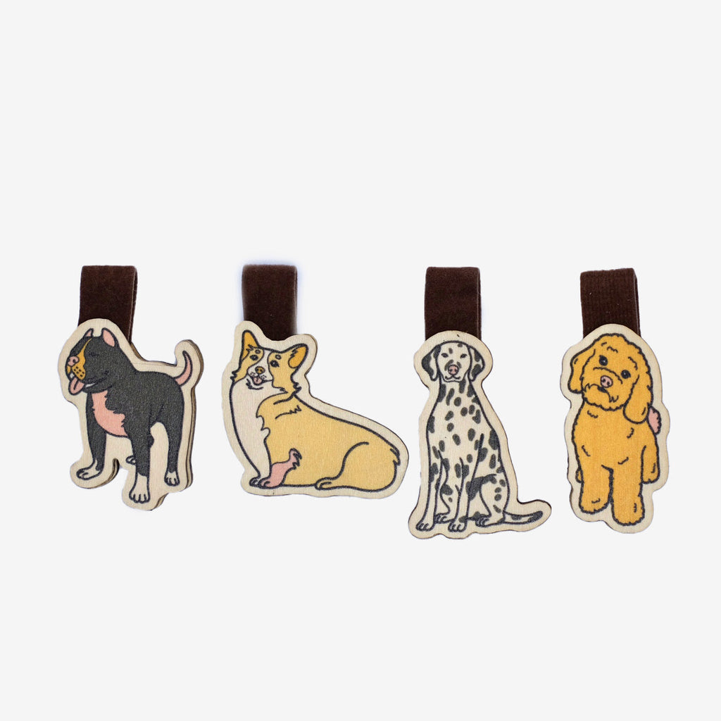 Wooden Bookmark Set 4 - Dog