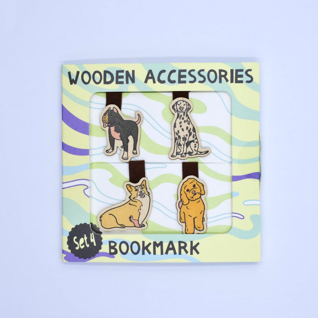  Wooden Bookmark Set 4 - Dog