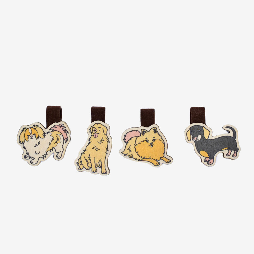  Wooden Bookmark Set 4 - Dog