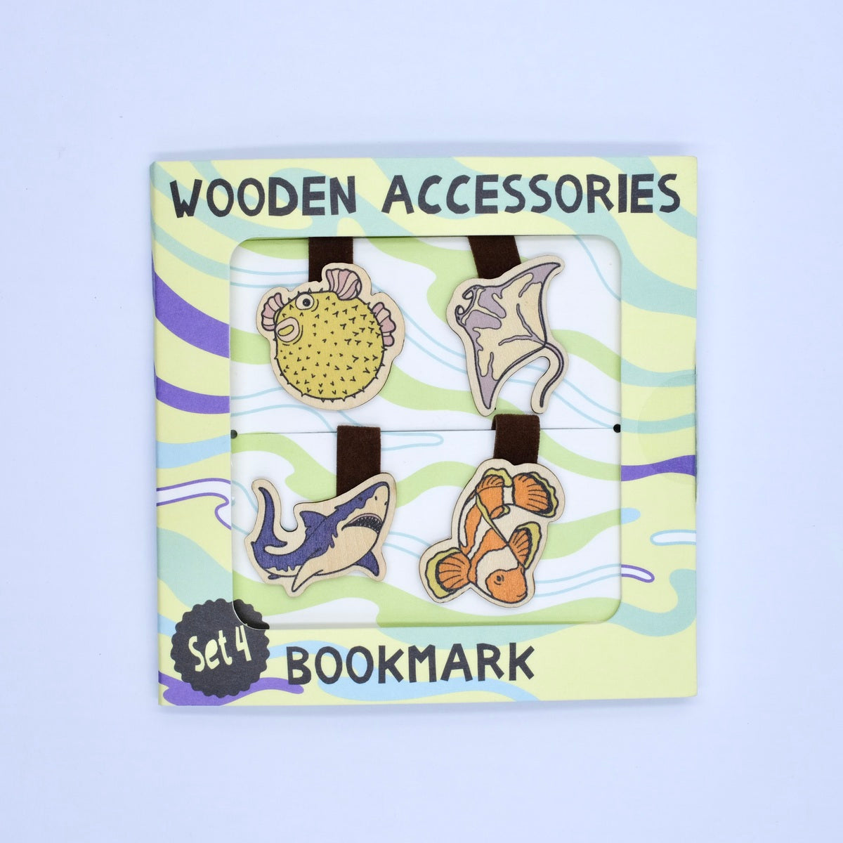 Wooden Bookmark (Set 4) - Fish & Bird