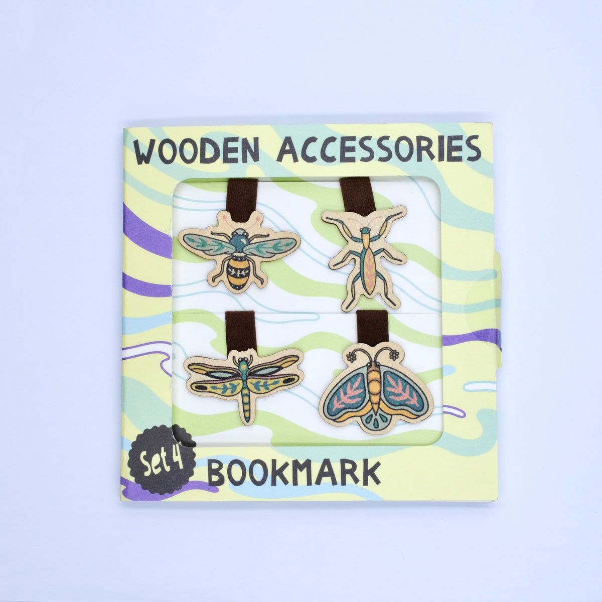 Wooden Bookmark (Set 4) - Plant & Insect
