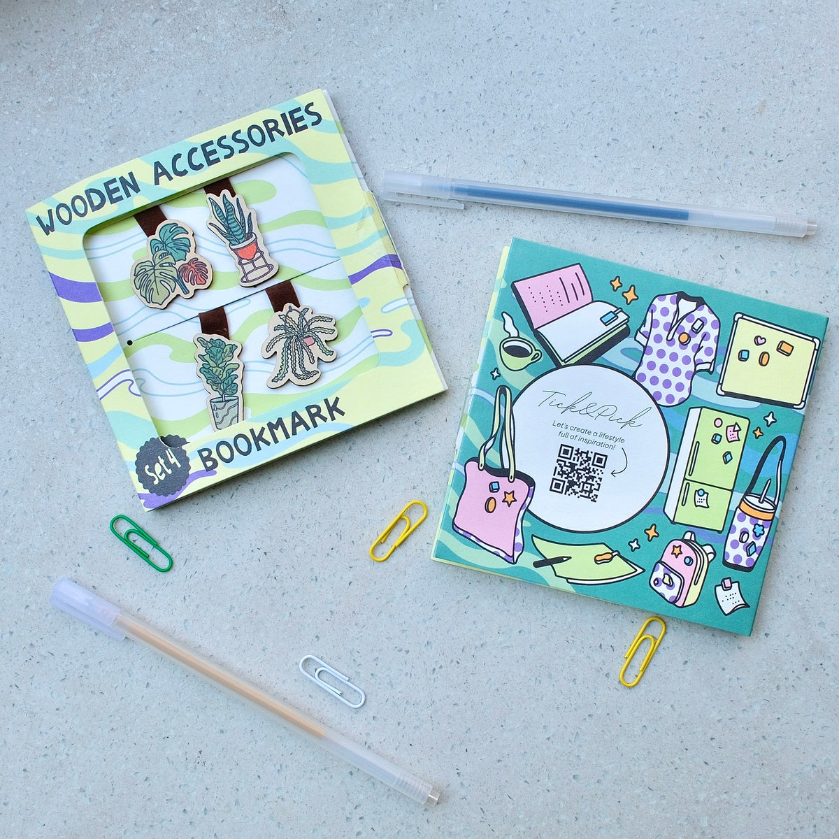 Wooden Bookmark (Set 4) - Plant & Insect