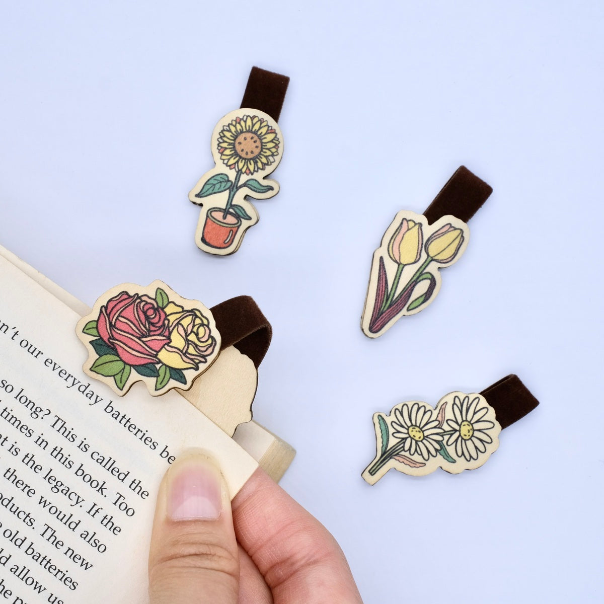 Wooden Bookmark (Set 4) - Plant & Insect